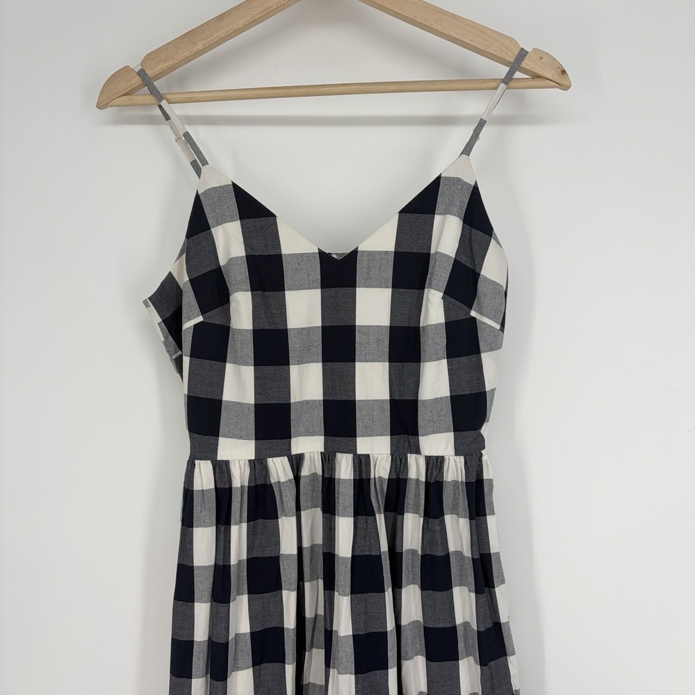 J.Crew Navy Buffalo Plaid Midi Dress 0 Nautical Boat Coastal Preppy Summer Fall - Picture 2 of 15